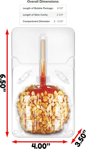 Vista 7 de Paquete de 50 recipientes transparentes de manzana confitada, cajas de embalaje de manzana dulce, manzanas caramelizadas, manzanas dulces