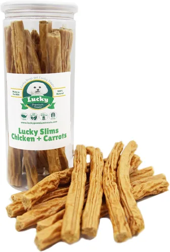Vista 10 de Lucky Premium Treats Lucky Slims - Golosinas largas de carne de res para perros y palitos crujientes para masticar con carne de res real para perros