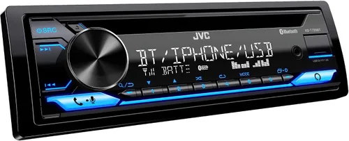 Vista 2 de JVC KD-T720BT - Estéreo de coche CD, Din único, audio Bluetooth y llamadas manos libres con micrófono externo, CD, MP3, USB, entrada AUX de radio