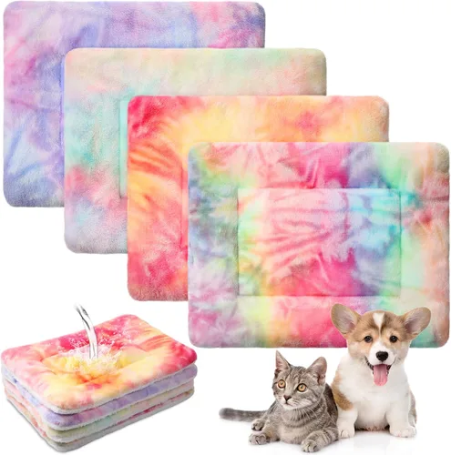 Vista 21 de Haull - Juego de ropa de cama impermeable de conejillo de indias, suave para perro y gato, tapete de felpa para jaula de animales pequeños, conejo