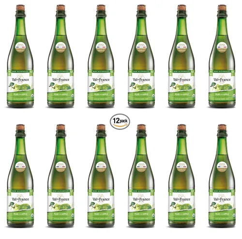 Vista 7 de Val de France, Jugo espumoso Kosher sin alcohol, reducido en calorías, orgánico y OU Kosher (manzana), 25.4 onzas líquidas (1 botella)
