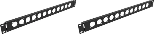 Vista 6 de Panel de componentes perforado de 12 conectores de 1U con bisagras Serie D para sonido de 19 pulgadas, AV, bastidores de equipos de computadora