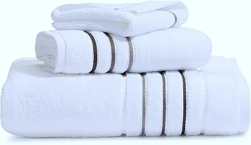 Vista 3 de Juego de toallas de baño, toalla blanca para baño, calidad de hotel y spa de lujo, 100% algodón. Incluye 2 toallas de baño grandes, 2 toallas