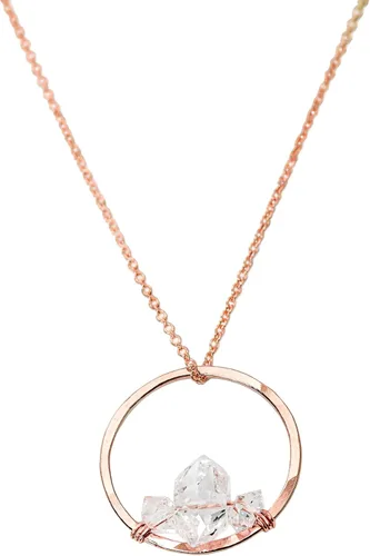 Vista 12 de Herkimer Diamond Necklace in Solid 14K Gold and Gold Filled, Rose Gold, Sterling Silver; Beautiful Solitaire, Multi-Stone, or Pendant Quartz