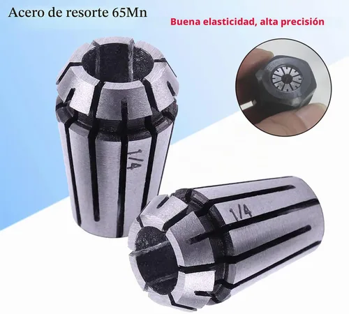 Vista 4 de ER11 Juego de tuercas de resorte – Portabrocas de alta precisión ER11 de 1/4 pulgadas + tuerca de sujeción para herramienta de fresado CNC