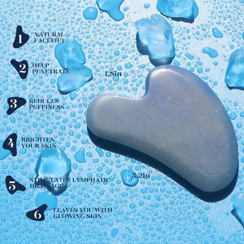 Vista 3 de BAIMEI IcyMe - Rodillo facial de jade y Gua Sha, rodillo de belleza facial, herramientas para el cuidado de la piel, regalo de cuidado personal