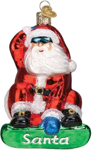 Vista 10 de Old World Christmas - Adorno de Navidad único de 2020, Santa en kayak, de vidrio soplado para decoración del árbol de Navidad