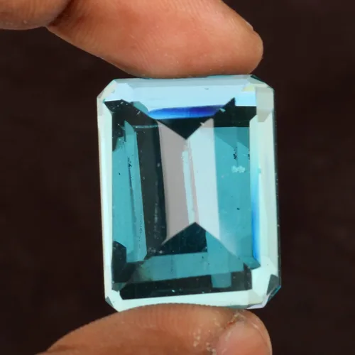 Vista 5 de REAL-GEMS Piedra preciosa suelta de la forma de la mezcla del topacio azul suizo del corte brillante perfecta para la fabricación de la joyería