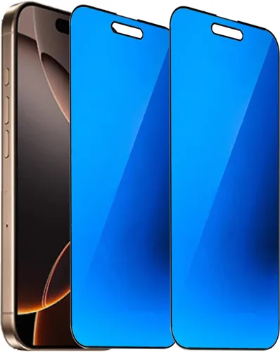 Vista 18 de Paquete de 2 vidrios templados de privacidad anti-azul para iPhone X/iPhone XS/iPhone 11 Pro Mirror Protector de pantalla anti-espía película