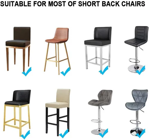 Vista 7 de WOMACO - Funda para taburete de bar con respaldo impreso, para sala de comedor, giratoria, cuadrada, funda para asiento de silla de bar, protector