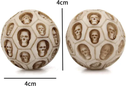 Vista 6 de 2 unids/set cráneo resina balonmano fitness bola masaje bola resina mano vuelta salud ejercicio alivio estrés bolas baoding