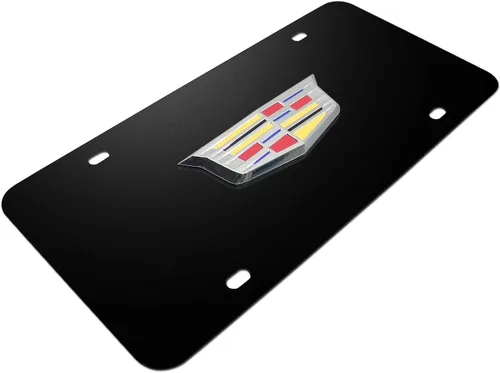 Vista 2 de iPick Image Hecho para Cadillac Crest nuevo logotipo de metal 3D placa de acero inoxidable negro