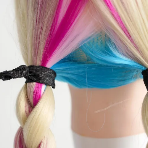 Vista 4 de MEEDEE Paquete de 100 lazos para el cabello, color negro, sin pliegues, nudos suaves para mujeres, sin daño, adecuado para colas de caballo, yoga