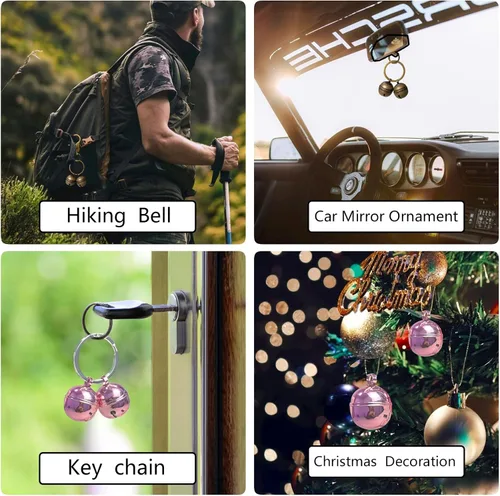 Vista 6 de Cat & Dog Collar Bell, Pack of 2, Extra Loud Dog Bell for Pet Tracking & Saving Wildlife, Birds, Durable Iron Split Ring & Lobster Bell Clip