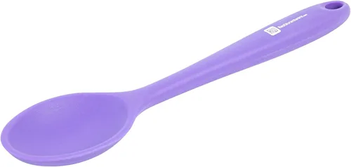 Vista 4 de Restaurantware Cuchara mezcladora de 10.6 pulgadas, 1 cuchara de cocina de silicona resistente al calor, cucharas de mezcla de silicona negra