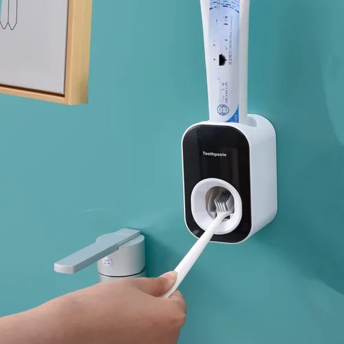 Vista 14 de Dispensador automático de pasta de dientes montado en la pared para baño, exprimidor de pasta de dientes para niños y ducha familiar