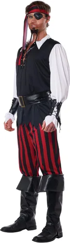 Vista 4 de Pirate Costume for Men Adult Halloween and Cosplay Set