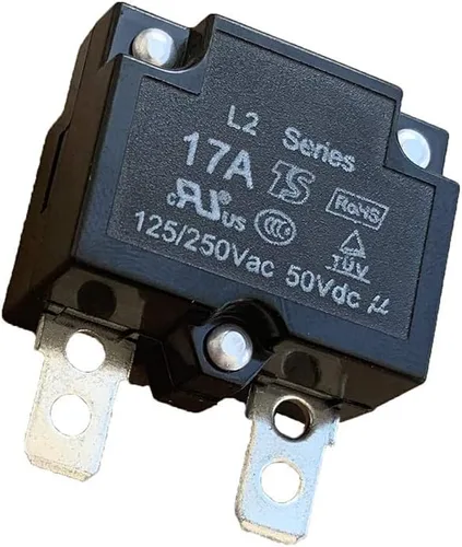 Vista 2 de 2 unids 17A 125/250Vac 50Vdc reinicio automático relé fusible interruptor térmico interruptor interruptor circuito protector de sobrecarga