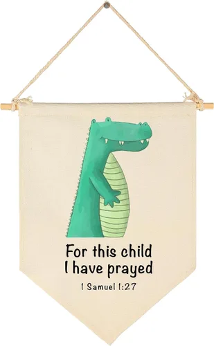 Vista 10 de Decoración de animales cristianos para guardería, versículo bíblico, selva, safari, banderín, banderín, regalo para bebés, niños, niñas, recién