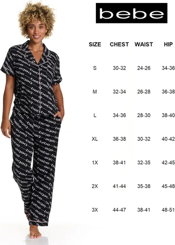 Vista 6 de bebe Conjunto de pijama de dama de honor de 2 piezas para mujer, camisa y pantalones de manga corta con botones