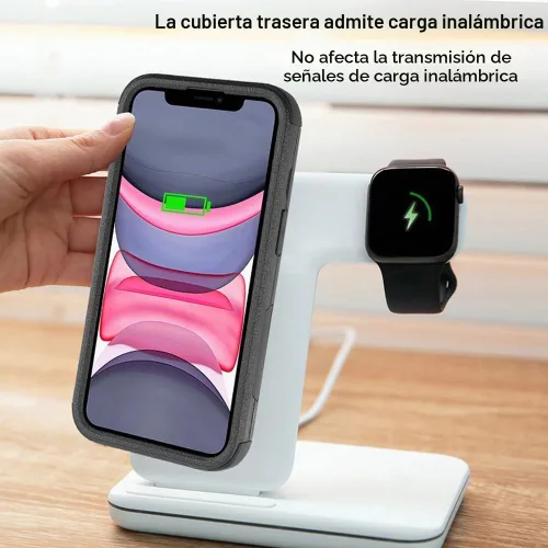 Vista 6 de X-belmox - Funda para iPhone 11, color negro, a prueba de golpes y caídas