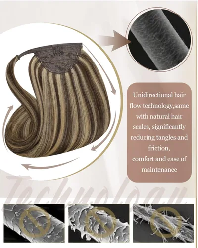 Vista 29 de Hetto . Extensiones de cabello humano rizado con clip, color #1 negro azabache, extensiones de cabello humano ondulado natural para cabeza completa
