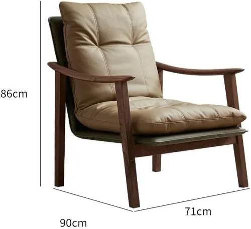 Vista 3 de Silla de escritorio cómoda Silla de madera Silla de comedor Silla de té moderna Silla de té para el hogar Reposabrazos Silla de ocio Silla