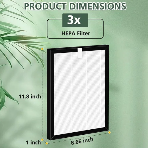Vista 13 de Filtros de repuesto HEPA 9000 de ProHEPA compatibles con VEVA ProHEPA 9000 Air Pur ifiers, 2 filtros HEPA + 8 filtros de carbón activado
