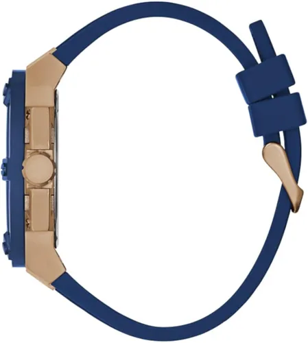 Vista 2 de GUESS US Men's Blue and Rose Gold-Tone Multifunction Watch, one