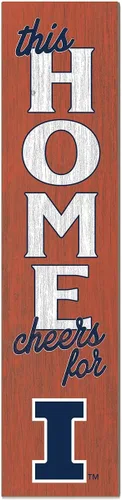 Vista 44 de KH Sports Fan Letrero de Alabama Crimson Tide This Home Cheers for Porch Leaner, 11 x 46 pulgadas, carmesí de marea carmesí; muestra tu espíritu