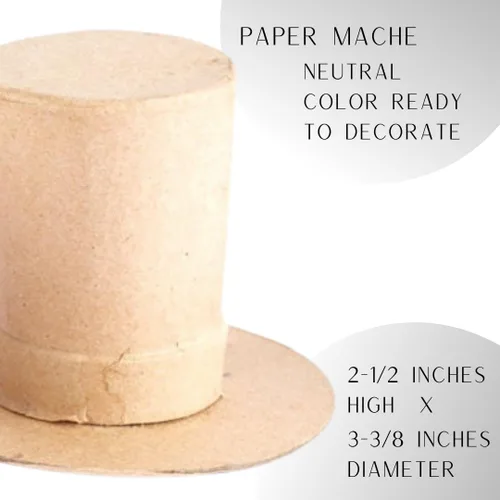Vista 2 de Factory Direct Craft - Paquete de 4 sombreros de papel Mache Caroler - Sombreros de muñeco de nieve de papel maché para manualidades navideñas