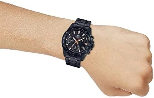Vista 5 de Casio Edifice EFV-540DC-1BVUDF - Reloj analógico de cuarzo negro de acero inoxidable para hombre, Negro, Casual
