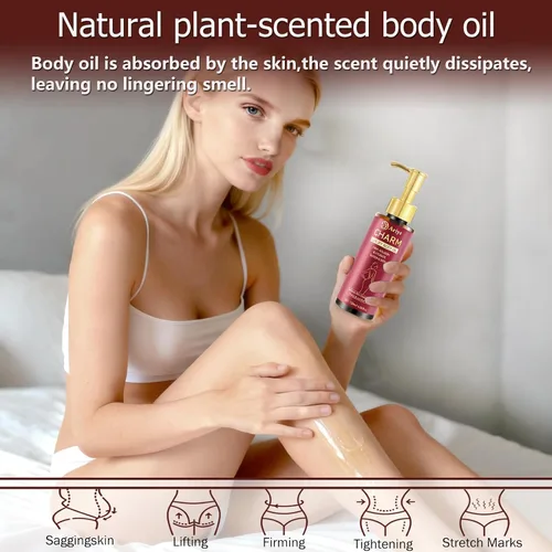 Vista 5 de Aceite reafirmante corporal, aceite corporal de lujo después de la ducha para mujeres, suero hidratante y reafirmante de la piel con remedio