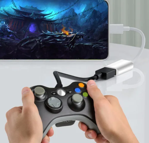 Vista 6 de Adaptador USB C a USB, tipo C macho a USB hembra OTG, adaptador Thunderbolt3, compatible con iPhone 16 Pro Max/16 Plus/16/15, iPad Pro, MacBook
