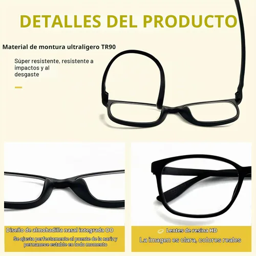 Vista 4 de K.LAVER Gafas de lectura progresivas fotocromáticas para hombre TR90 Blue Negro