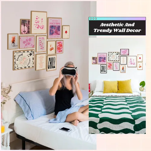 Vista 3 de 97 Decor Bonita decoración estética de habitación preppy, pósteres para dormitorio, bonitas imágenes estéticas de arte de pared, impresiones