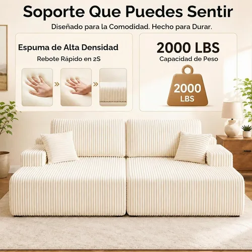 Vista 4 de WHGBJA Sofá cama 3 en 1 para sala de estar/dormitorio, convertible, modular