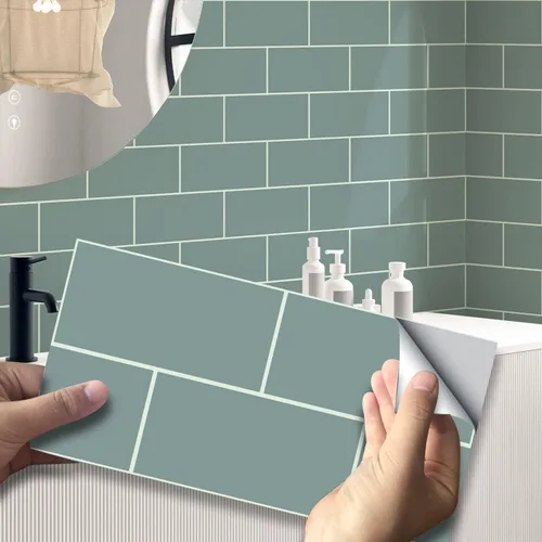 Vista 6 de Adhesivo de vinilo para pared de transferencia de ladrillos para decoración del hogar, despegar y pegar, calcomanías autoadhesivas para salpicaduras