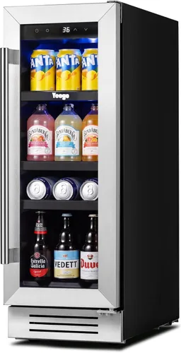 Vista 9 de Yeego Refrigerador de bebidas de 24 pulgadas - Refrigerador de bebidas de Plateado