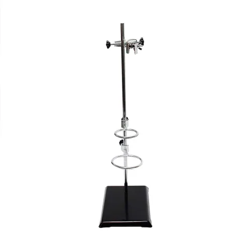 Vista 3 de Soporte de retorta de laboratorio para extracción por titulación - XMWangzi, con una abrazadera de bureta y 2 abrazaderas de anillo de matraz