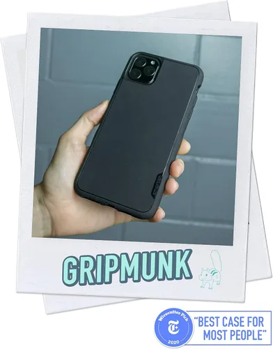 Vista 2 de Smartish iPhone 11 Pro Max Slim MagSafe, Gripmunk, agarre magnético delgado Asunto de corbata negra (MagSafe)