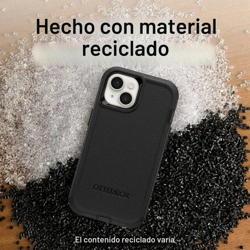 Vista 7 de OtterBox iPhone 14 y iPhone 13 (solo) - Funda Defender Series - Negro - Resistente y duradero - con protección de puerto - Incluye clip de funda