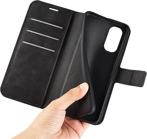 Vista 8 de Funda con tapa para Motorola Moto G Stylus 5G 2022 Funda protectora magnética de piel sintética para Moto G Stylus Folio Book Cover con soporte Negro