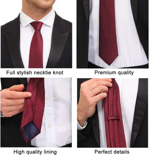 Vista 7 de Adulove Corbata clásica de seda para hombre, corbatas de cuello jacquard tejidas, 6
