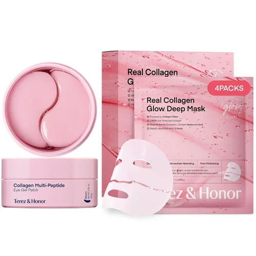 Vista 10 de TEREZ & HONOR Juego de mascarillas de colágeno coreano, paquete de 3 piezas con 4ea máscaras faciales de biocolágeno, máscara de envoltura nocturna