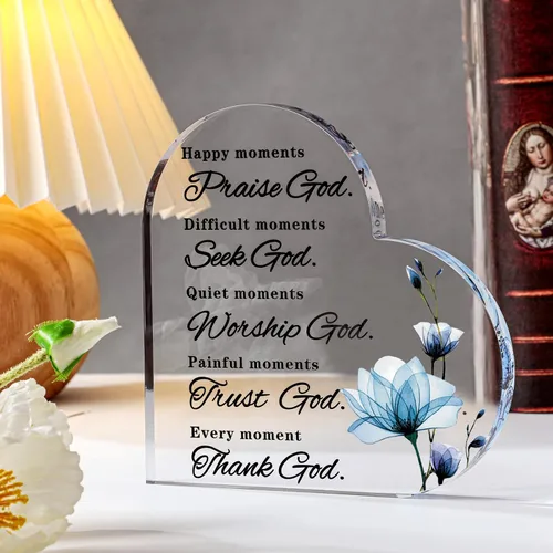 Vista 7 de Yulejo Versículos de la Biblia, regalo cristiano para mujer, regalo de semana CNA, citas inspiradoras, flores azules, decoración de habitación