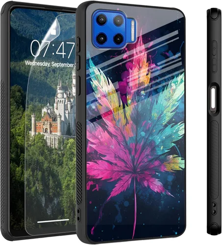Vista 73 de Funda para Motorola Moto Edge 2022, cubierta trasera de vidrio templado con protector de pantalla, protección a prueba de golpes para Motorola Moto
