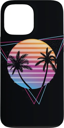 Vista 24 de Palm Sunset 80s Vibe Retrowave Synthwave Aesthetics - Carcasa para iPhone 16