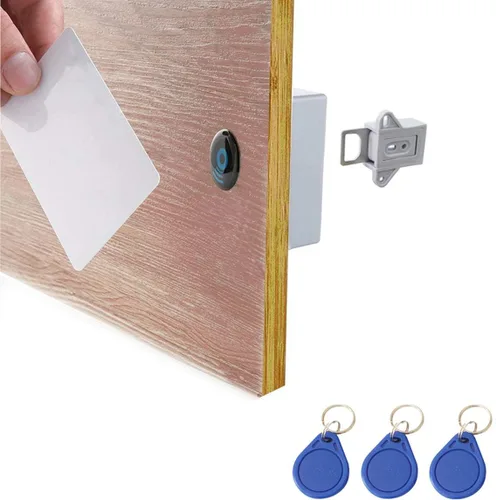 Vista 7 de ETEKJOY Cierre electrónico RFID para armarios oculto DIY para armarios de madera, taquillas, cajones, alacenas (Negro)