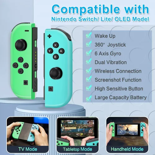 Vista 2 de PPMTS Joy Contras para Switch Nintendo, repuesto para controlador Nintendo Switch, compatible con controladores de interruptor